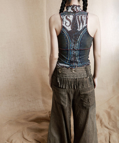 Tassel Belt Lantern Pants